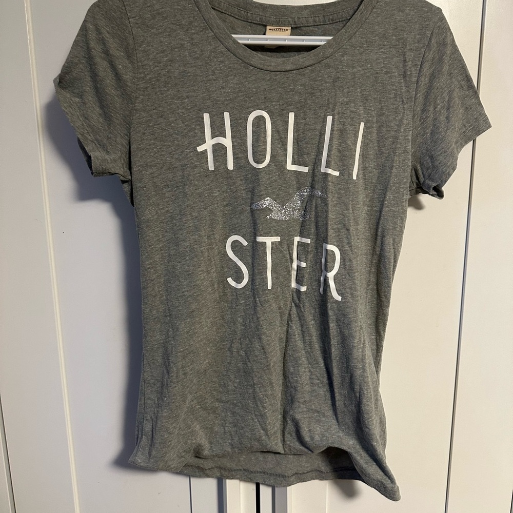Hollister Gray Fitted Short Sleeve Tee